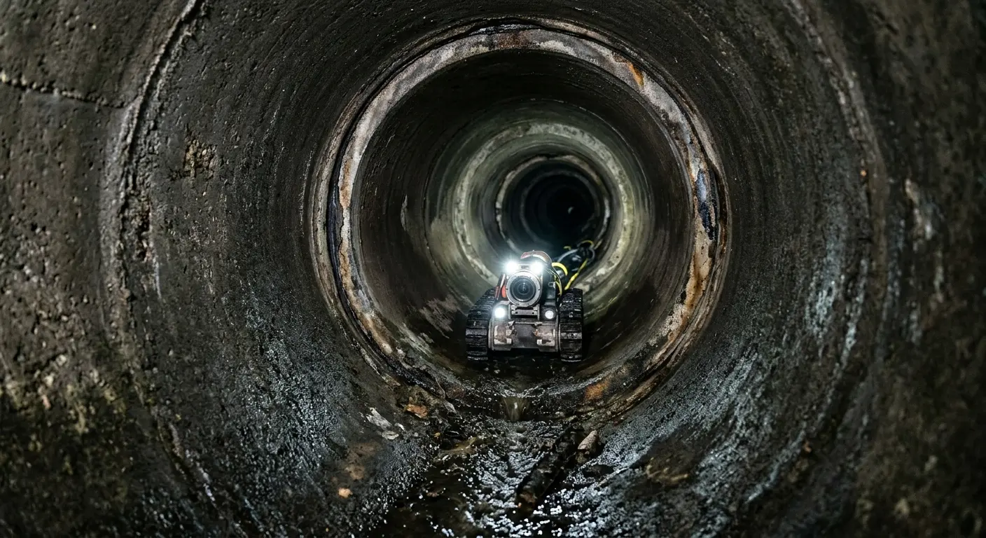 Robotic sewer camera inspecting pipe interior for Sewer Line Repair in Rancho Santa Margarita